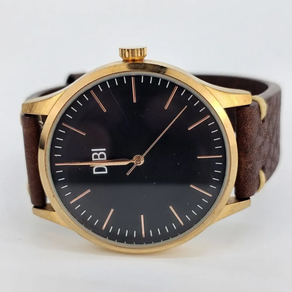 DIBI Men's Watch 40MM Black‎ Dial Seiko Movement Mineral Crystal New Battery